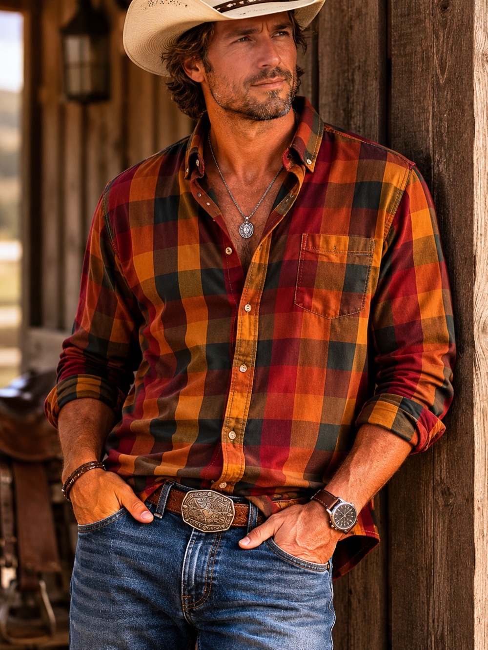 Irvine Park Plaid Button-Up Shirt (Box D)
